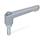 GN 300.2 Zinc Die-Cast Adjustable Levers, Threaded Stud Type, with Zinc Plated Steel Components Color (Finish): SR - Silver, RAL 9006, textured finish