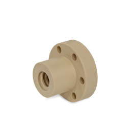 EN 103.1 Plastic Trapezoidal Lead Nuts, Single-Start, with Flange Material: PA - Plastic