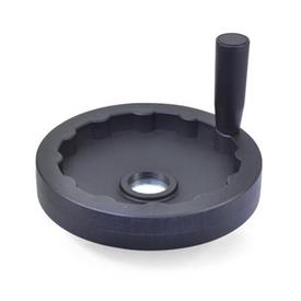  SHA Nylon Plastic Solid Disk Handwheels, with or without Revolving Handle Type: D - With revolving handle