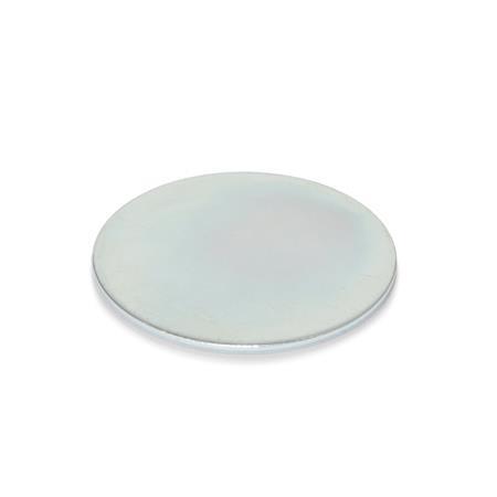 GN 70.1 Discos auto-adhesivos de acero, para imanes de retención Acabado: ZB - Zincado, acabado pasivado azul