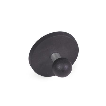 GN 51.7 Neodymium, Iron, Boron Retaining Magnets, with Ball Knob or Key Ring, with Rubber Jacket Type: A - With ball knob