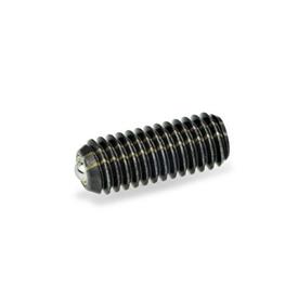 GN 615.9 Steel Ball Plungers, with Friction Bearing, with Internal Hex Type: KS - Steel, high spring load