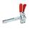GN 810.4 Steel Extended Arm Vertical Acting Toggle Clamps, with Safety Hook, with Vertical Mounting Base Type: VL - Clamping arm extended, with slotted hole and with two flanged washers