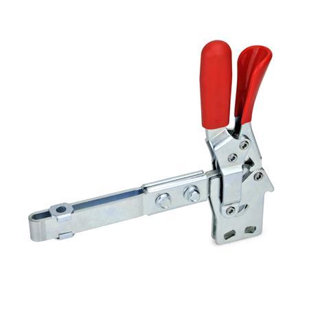 GN 810.4 Steel Extended Arm Vertical Acting Toggle Clamps, with Safety  Hook, with Vertical Mounting Base