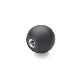 DIN 319 Boules en plastique, à trou taraudé ou insert taraudé Matériau: KT - Plastique<br />Type: E - Avec insert taraudé