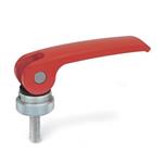 Zinc Die-Cast Clamping Levers with Eccentrical Cam, Threaded Stud Type, with Steel Components