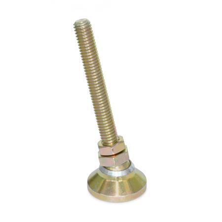 J.W 63mm Thread Length Metric Size Winco 343.6-32-M10-63-KR Series 343.6 303 Stainless Steel Threaded Stud Type Leveling Mount with Rubber Cap M10 x 1.5 Thread Size 32mm Base Diameter 
