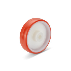 EN 22882 Polyurethane Wheels, Polyamide Wheel Core Bearing type: G - Friction bearing<br />Type: A - Wheel without bracket