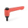 GN 304 Zinc Die-Cast Straight Adjustable Levers, with Push Button, Threaded Stud Type, with Steel Components Lever color: RS - Red, RAL 3000, textured finish
Push button color: S - Black, RAL 9005