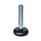 GN 30 Steel Sheet Metal Leveling Feet, Tapped Socket or Threaded Stud Type, with Rubber Pad Type (Base): A5 - Steel, black powder coated,  rubber pad inlay, black
Version (Stud / Socket): U - Without nut, internal hex at the top, wrench flat at the bottom