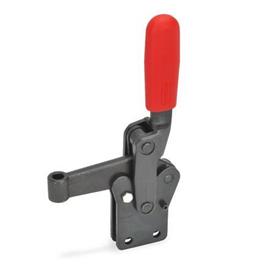 GN 810.11 Abrazaderas de palanca de sujeción de actuación vertical de acero, con base de montaje vertical, tipo para servicio pesado &quot;Longlife&quot; Tipo: F - Brazo de sujeción con casquillo