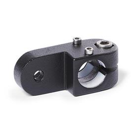 GN 273.1 Conectores de actuadores lineales giratorias, de aluminio d1: G - Con cojinete de deslizamiento<br />Acabado: SW - Negro, RAL 9005, acabado texturizado