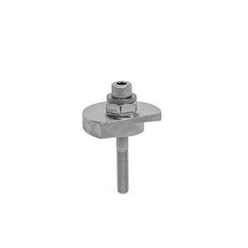 GN 918.7 Stainless Steel Clamping Cam Units, Downward Clamping, Screw from the Operator's Side Type: SKS - With hex<br />Clamping direction: R - By clockwise rotation (drawn version)
