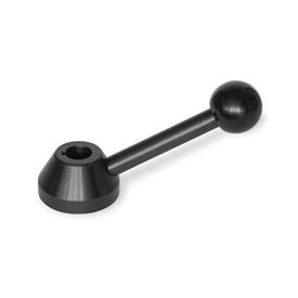 GN 223 Steel Control Levers, with Round or Square Through Bore, or Keyway Bore code: K - With keyway