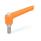 WN 303.1 Plastic Adjustable Levers, Threaded Stud Type, with Stainless Steel Components, with Push Button Lever color: OS - Orange, RAL 2004, textured finish
Push button color: G - Gray, RAL 7035