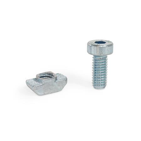13127 3842530283 M-5 Drop T-nuts Zinc Plated 10 mm Extrusion slot 