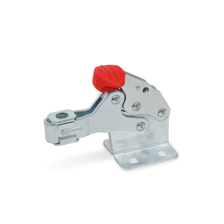 GN 820.6 Steel / Stainless Steel Horizontal Acting Toggle Clamps, Operating Lever with T-Handle Type: M - Without lock mechanism, with two flanged washers
Material: ST - Steel