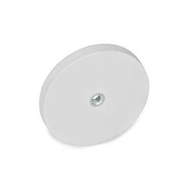 GN 51.5 Steel Retaining Magnets, Disk-Shaped, with Tapped Hole, with Rubber Jacket Color: WS - White