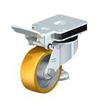 Steel Heavy Duty Extrathane® Treaded Leveling Caster, with Swivel Head, with Plate Mounting