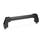 GN 667 Aluminum or Stainless Steel Tubular Grip Handles, End Pieces Plastic, Mounting from the Operator's Side Finish: SW - Black, RAL 9005, textured finish