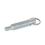 Steel Hand Retractable Spring Plungers, Lock-Out, with Pull Ring