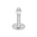 GN 44 Pieds de machine AISI 316 L en inox, type goujon fileté ou taraudé, nu ou avec capuchon en plastique ou tampon en caoutchouc Type (Plaque de base): B0 - Sans sous-couche en caoutchouc, avec 2 trous de montage
Version (Goujon/Douille): TK - Avec écrou, clé plate en bas