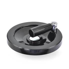  VPRA-MR Phenolic Plastic Solid Disk Handwheels, with Locking Retractable Handle 
