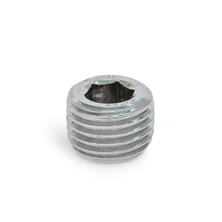 DIN 906 Stainless Steel Threaded Plugs, with Tapered Thread Material: NI - Stainless steel
Type: A - Without thread coating