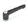 GN 303.2 Zinc Die-Cast Adjustable Levers, Tapped Type, with Zinc Plated Steel Components, with Push Button Push button color: G - Gray, RAL 7035