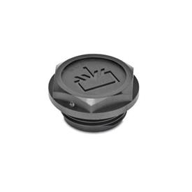 EN 747.2 Plastic Fluid Fill Plugs, with Recessed O-Ring Identification no.: 2 - With vent hole