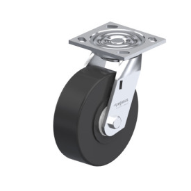 WN 22892.1 Steel Medium Duty Casters, Nylon Wheel Tread / Core, Medium Version Bracket type: L - Swivel bracket with mounting plate