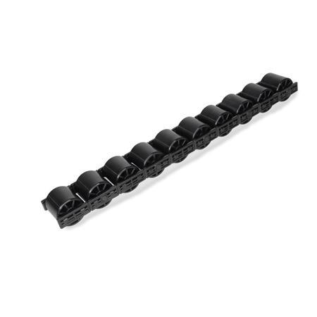 EN 646.1 Plastic Conveyor Roller Tracks, for Roller Track Assemblies Roller material: PA - Polyamide
