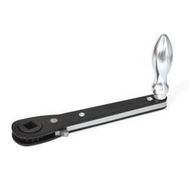  LR 318 Steel Ratcheting Crank Handles, with Revolving Handle, with Square 