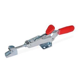 GN 850.2 Steel Latch Type Toggle Clamps, with Safety Hook, with Horizontal Mounting Base Type: TT - With draw axle, with catch, with T-head latch bolt