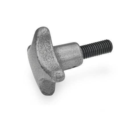 GN 6335.4 Cast Iron Hand Knobs, with Steel Threaded Stud 