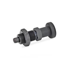 GN 617 Steel Indexing Plungers, with Plastic Knob, Non Lock-Out Material: ST - Steel<br />Type: AK - With knob, with lock nut