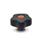 EN 5337.6 Boutons étoile en plastique, avec insert taraudé en laiton avec capuchons de couleur, Softline Couleur du capuchon: DOR - Orange, RAL 2004, finition mate