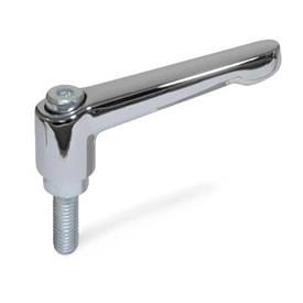GN 300.2 Zinc Die-Cast Adjustable Levers, Threaded Stud Type, with Zinc Plated Steel Components Color (Finish): CR - Chrome plated