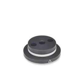 GN 723.3 Aluminum Control Knob Flange, for GN 723.4 Knurled Control Knobs with Location Point Type: A - With friction ring