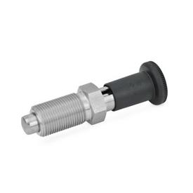 GN 817.2 Stainless Steel Indexing Plungers, Lock-Out and Non Lock-Out, with Extended Height Knob Material: NI - Stainless steel<br />Type: C - Lock-out, without lock nut
