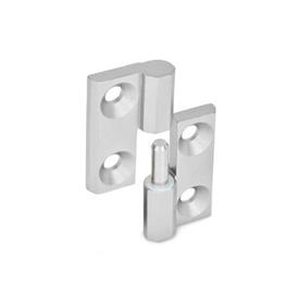 GN 337 Stainless Steel Lift-Off Hinges, with Countersunk Bores Material: NI - Stainless steel<br />Identification No.: 1 - Fixed bearing (pin) right