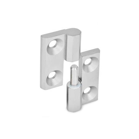 GN 337 Stainless Steel Lift-Off Hinges, with Countersunk Bores Material: NI - Stainless steel
Identification No.: 1 - Fixed bearing (pin) right