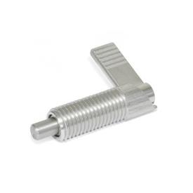 GN 721.5 Stainless Steel Cam Action Indexing Plungers, Non Lock-Out, with 180° Limit Stop Type: RA - Right hand limit stop