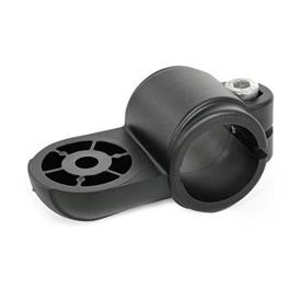 EN 278.9 Plastic Swivel Clamp Connectors Type: OZ - Without centering step (smooth)<br />Color: SW - Black, RAL 9005, matte finish