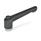 GN 303.2 Zinc Die-Cast Adjustable Levers, Tapped Type, with Zinc Plated Steel Components, with Push Button Push button color: S - Black, RAL 9005