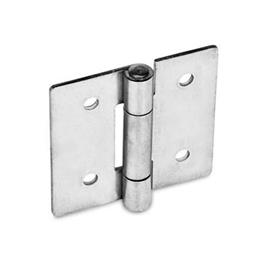 GN 136 Stainless Steel Sheet Metal Hinges, Square or Vertically Extended Material: NI - Stainless steel<br />Type: B - With through holes