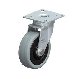  LPA-VPA Steel Light Duty Gray Rubber Wheel Swivel Casters, with Plate Mounting, Standard Bracket Series Type: K - Ball bearing