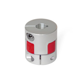 GN 2240 Aluminum Elastomer Jaw Couplings, with Clamping Hub, with Metric or Inch Bores Bore code: K - With keyway (from d<sub>1</sub> = 30 mm)<br />Hardness: RS - 98 Shore A, red