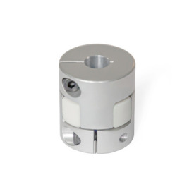 GN 2240 Aluminum Elastomer Jaw Couplings, with Clamping Hub, with Metric or Inch Bores Bore code: B - Without keyway<br />Hardness: WS - 92 Shore A, white