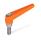 GN 101.1 Manettes indexables en zinc moulé sous pression, de type goujon fileté, avec composants en inox Couleur: OS - Orange, RAL 2004, finition texturée